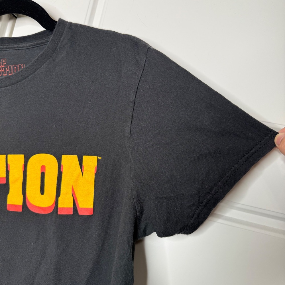 Pulp Fiction Graphic T-Shirt Womens Medium Black Movie Logo Short Sleeve Tee - Picture 3 of 8